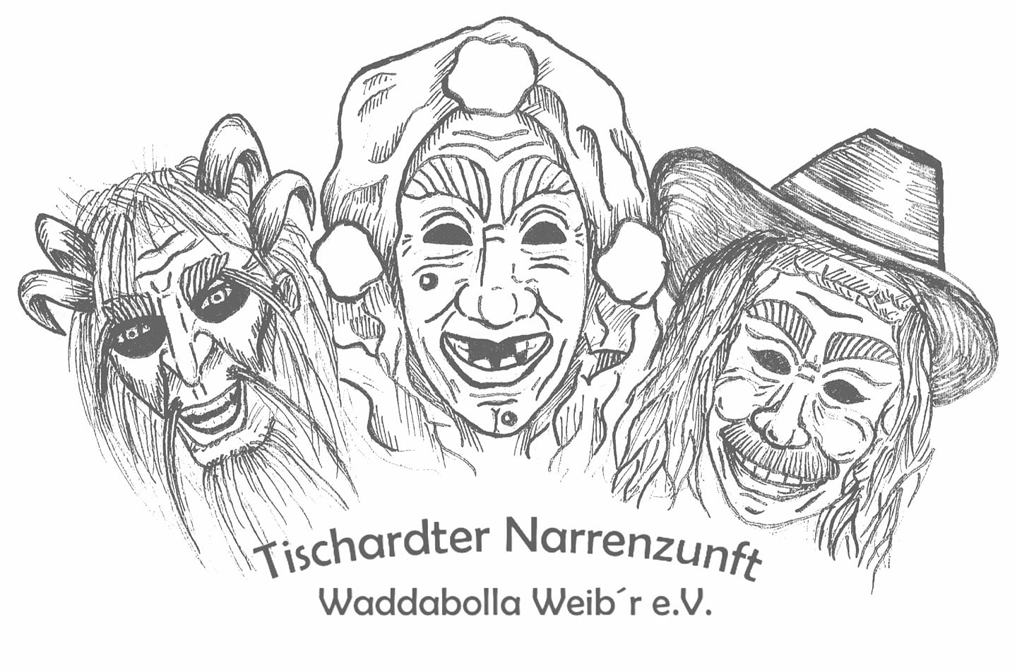 Logo, Tischardter Narrenzunft, Waddabolla-Weibr, Hag Scherer, Autmut Geist